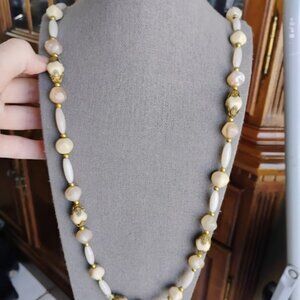 Cream colored beaded necklace